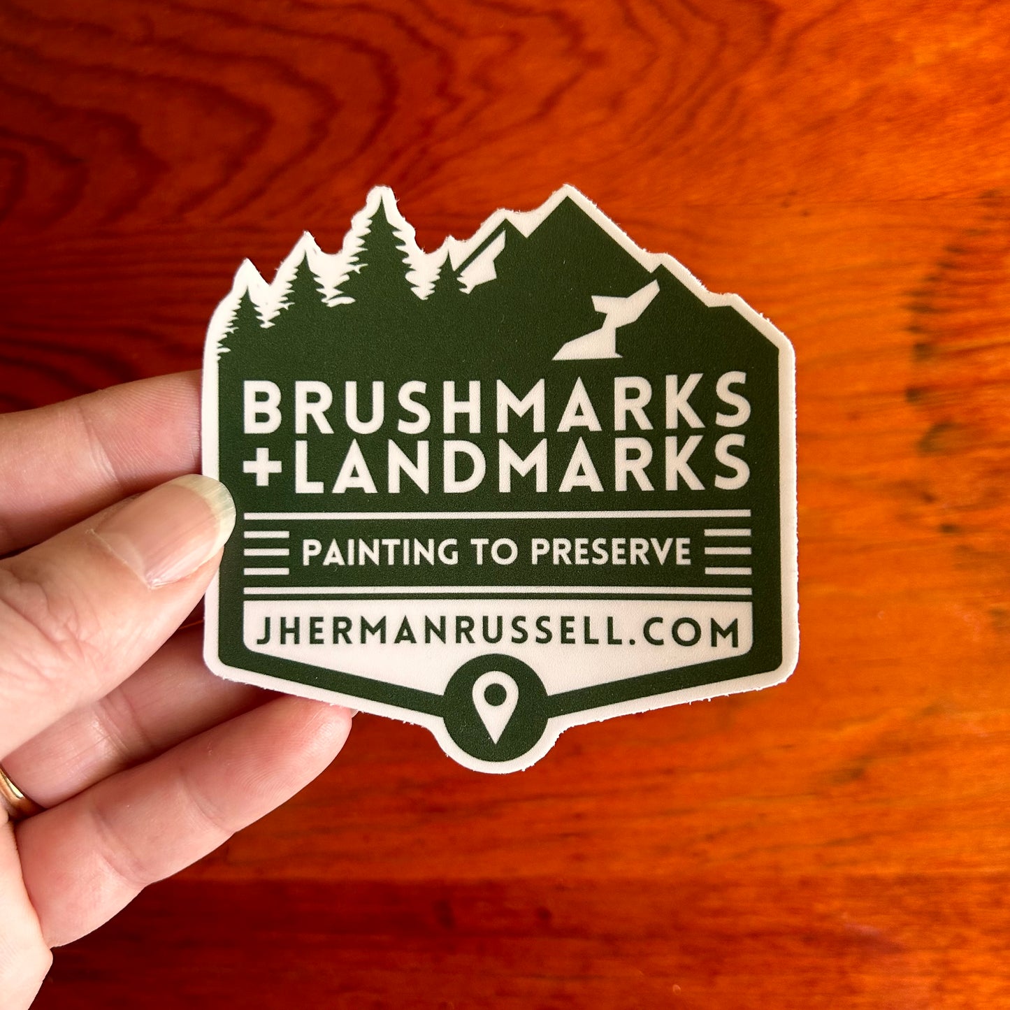 Brushmarks + Landmarks Donation Sticker