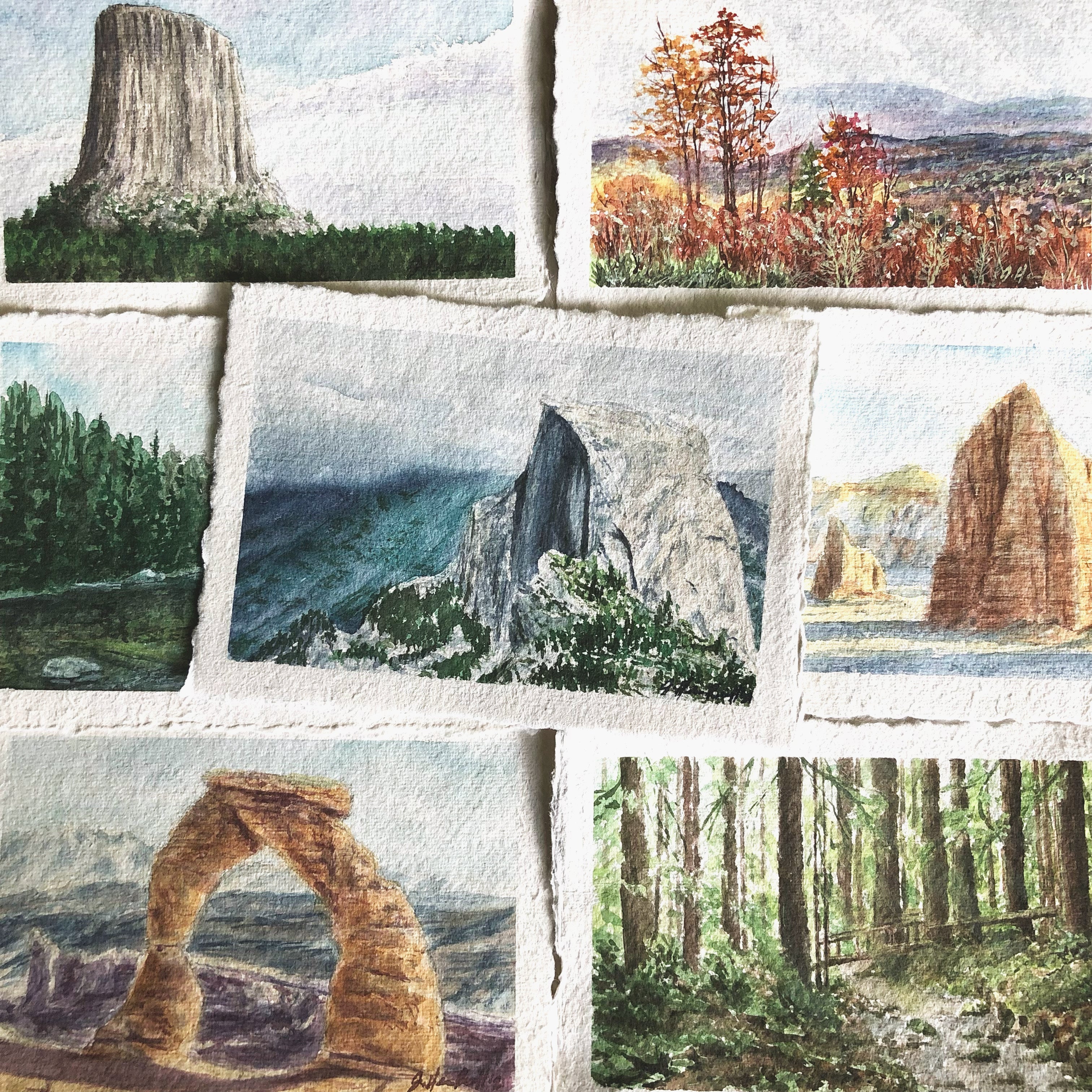 Watercolor Landscape Paintings by J Herman Russell Studio