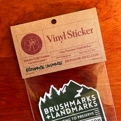 Brushmarks + Landmarks Donation Sticker