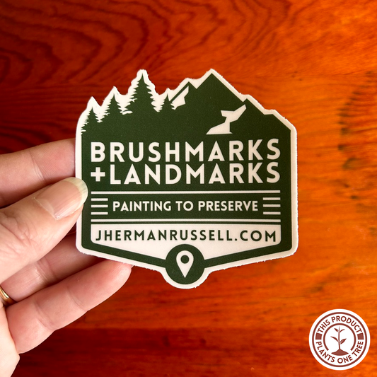 Brushmarks + Landmarks Donation Sticker
